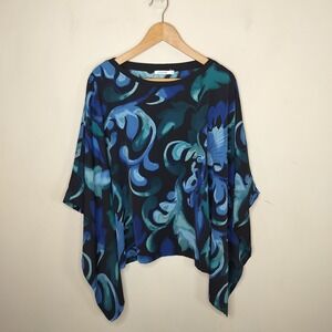 Chico's Floral Print Poncho Blouse Top S / M